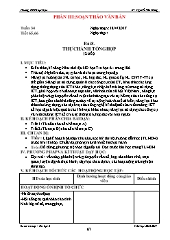 Giáo án Tin học 6 - Bài 8: Thực hành tổng hợp