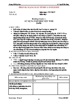 Giáo án Tin học 6 - Bài thực hành 1: Sử dụng trình duyệt web