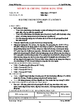 Giáo án Tin học 7 - Học kì II - Bài thực hành tổng hợp của mô đun (2 tiết)