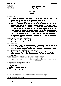 Giáo án Tin học 7 - Học kì II - Tiết 67, 68: Ôn tập