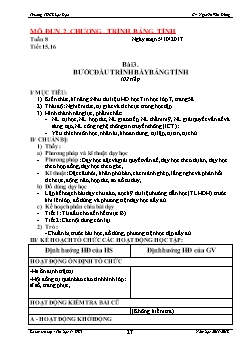 Giáo án Tin học 7 - Trường THCS Lạc Đạo - Bài 3: Bước đầu trình bày bảng tính