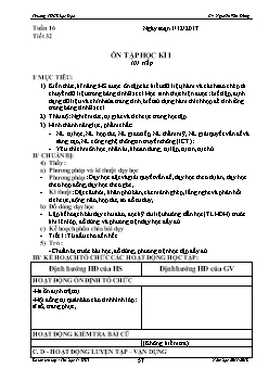 Giáo án Tin học 7 - Trường THCS Lạc Đạo - Ôn tập học kì I