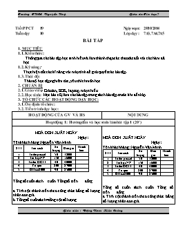 Giáo án Tin học 7 - Trường THCS Nguyễn Huệ - Tiết 19: Bài tập