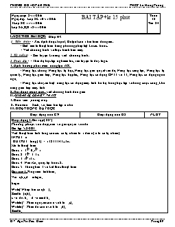 Giáo án Tin học khối 8 - Trường THCS Lê Hồng Phong - Tiết 24: Bài tập + kiểm tra 15 phút