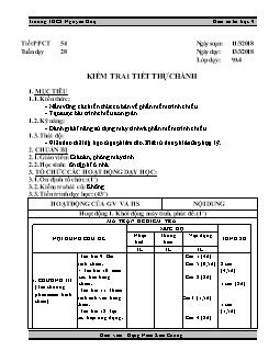Giáo án Tin học khối 9 - Trường THCS Nguyễn Huệ - Tiết 54 - Kiểm tra 1 tiết thực hành