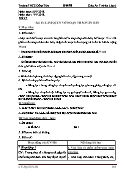 Giáo án Tin học lớp 6 năm 2018 - Trường THCS Đồng Tâm