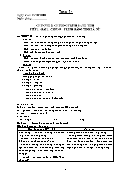 Kế hoạch bài dạy môn Tin học 7 - Học kì I