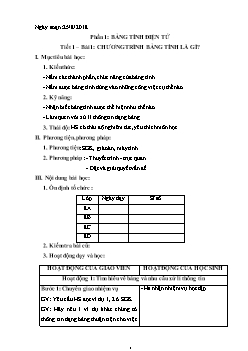 Kế hoạch bài dạy môn Tin học 7 năm 2018