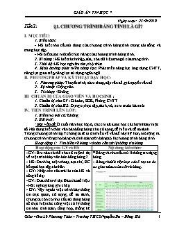 Kế hoạch bài dạy môn Tin học 7 - Trường THCS Nguyễn Du