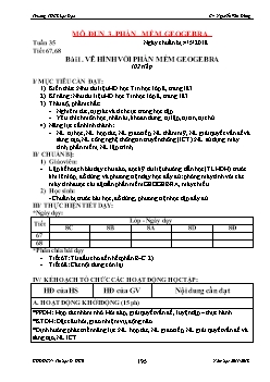 Kế hoạch bài dạy môn Tin học 8 - Bài 1: Vẽ hình với phần mềm geogebra