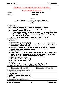 Kế hoạch bài dạy môn Tin học 8 - Bài 3: Chuyển động theo qũy đạo hình học