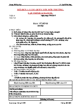 Kế hoạch bài dạy môn Tin học 8 - Bài 4: Vẽ hình