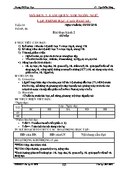 Kế hoạch bài dạy môn Tin học 8 - Bài thực hành 2