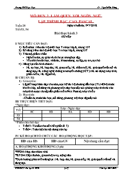 Kế hoạch bài dạy môn Tin học 8 - Bài thực hành 3