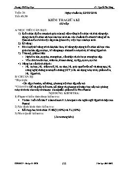 Kế hoạch bài dạy môn Tin học 8 - Kiểm tra giữa kì