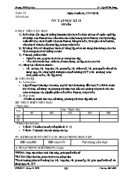 Kế hoạch bài dạy môn Tin học 8 - Ôn tập học kì II