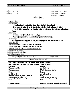 Kế hoạch bài dạy môn Tin học 8 - Trường THCS Nguyễn Huệ - Tiết 28: Bài tập