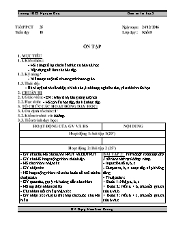 Kế hoạch bài dạy môn Tin học 8 - Trường THCS Nguyễn Huệ - Tiết 35: Ôn tập