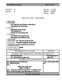 Kế hoạch bài dạy môn Tin học 8 - Trường THCS Nguyễn Huệ - Tiết 32 - Kiểm tra 1 tiết – Thực hành