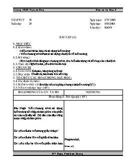 Kế hoạch bài dạy môn Tin học 8 - Trường THCS Nguyễn Huệ - Tiết 55 - Bài tập