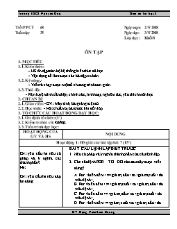 Kế hoạch bài dạy môn Tin học 8 - Trường THCS Nguyễn Huệ - Tiết 68: Ôn tập