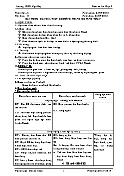 Kế hoạch bài dạy môn Tin học khối 8 - Tiết 8 - Bài thực hành 2: Viết chương trình để tính toán