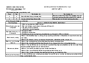 Kế hoạch trải nghiệm sáng tạo môn Tin lớp 6