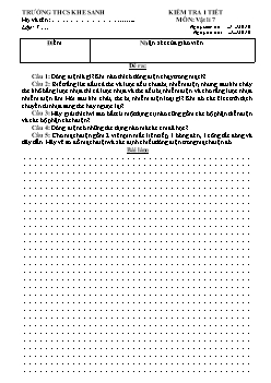 Kiểm tra 1 tiết môn: Vật lí 7