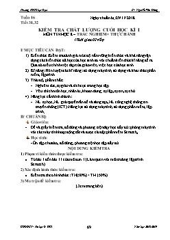 Kiểm tra chất lượng cuối học kì I môn Tin học 8 – Trắc nghiệm + thực hành