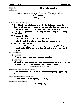 Kiểm tra chất lượng giữa học kì II môn Tin học 8