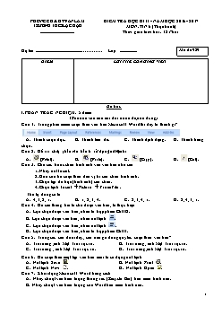 Kiểm tra học kì II - Năm học 2016 - 2017 môn: Tin 6 (lý thuyết) - Mã đề 989