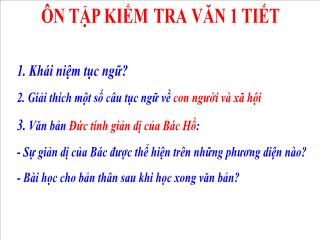 Ôn tập kiểm tra Văn 1 tiết - Lớp 7