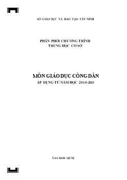 Phân phối chương trình môn Giáo dục công dân cấp THCS