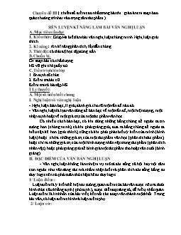 Rèn luyện kĩ năng làm bài văn nghị luận