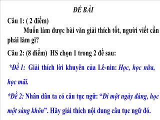 Trả bài Tập làm văn số 6 - Lớp 7