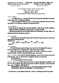 Đề thi học sinh giỏi cấp trường môn: Hóa học lớp 8