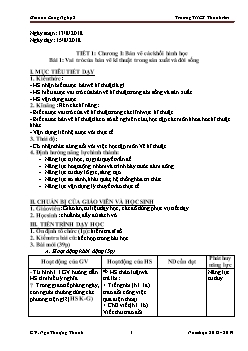 Giáo án Công Nghệ 8 năm 2018 - Trường THCS Thanh Am