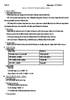 Giáo án Hóa học 8 Bài 13: Phản ứng hóa học (tiết 2)