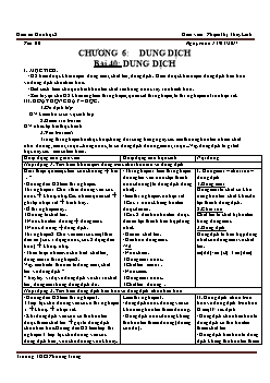 Giáo án Hóa học 8 Bài 40: Dung dịch