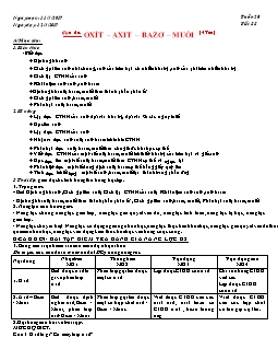 Giáo án Hóa học 8 Chủ đề: Oxít – axit – bazơ – muối (4 tiết)
