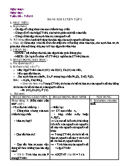 Giáo án Hóa học 8 - Tiết 15 và 16