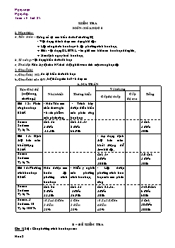 Giáo án Hóa học 8 - Tiết 25: Kiểm tra môn hóa học 8