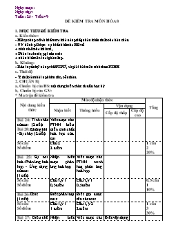 Giáo án Hóa học 8 - Tiết 49: Đề kiểm tra môn Hóa 8