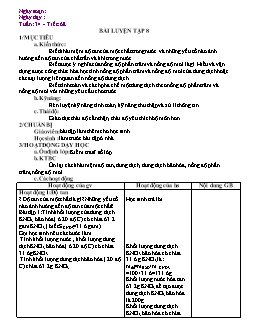 Giáo án Hóa học 8 - Tiết 68: Bài luyện tập 8