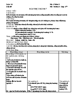 Giáo án Hóa học 8 - Tiết 69: Bài thực hành 7