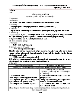 Giáo án môn Công nghệ lớp 8 - Tiết 33 đến tiết 39