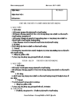 Giáo án môn Công nghệ lớp 8 - Trường THCS và THPT Quài Tở