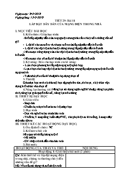 Giáo án môn Công nghệ lớp 9 - Bài 11: Lắp đặt dây dẫn của mạng điện trong nhà