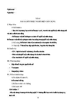 Giáo án môn Công nghệ lớp 9 - Tiết 1 đến tiết 30