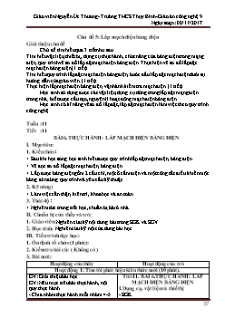 Giáo án môn Công nghệ lớp 9 - Tiết 11, 12